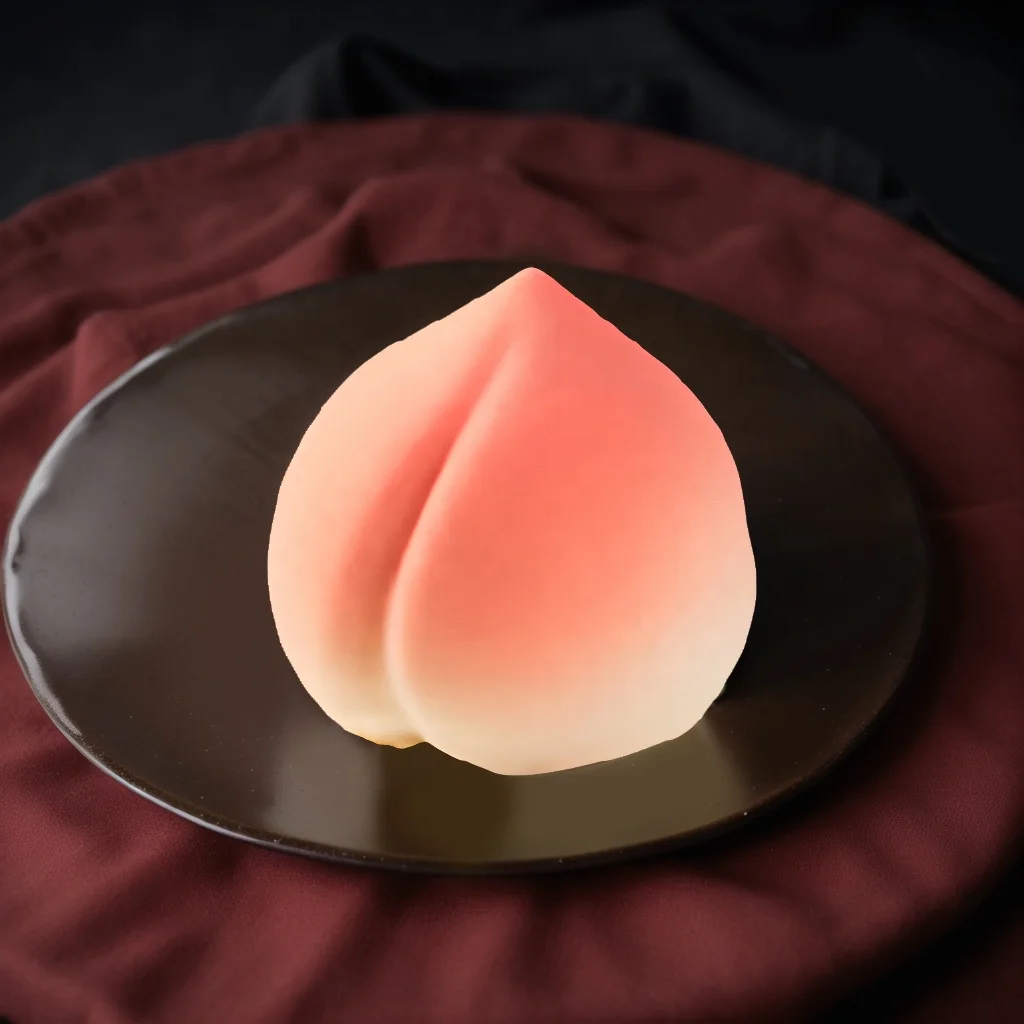 Cartoon Frozen Cheese Peach Mousse Cake with Coffee Flavor Packaged in a Box