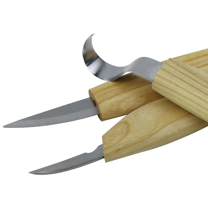 Hot Sale 5 in 1 Walnut Carving Knife Hand Carving Pattern Tool Wood Sharpener Wood Scraper Woodworking Carving Set