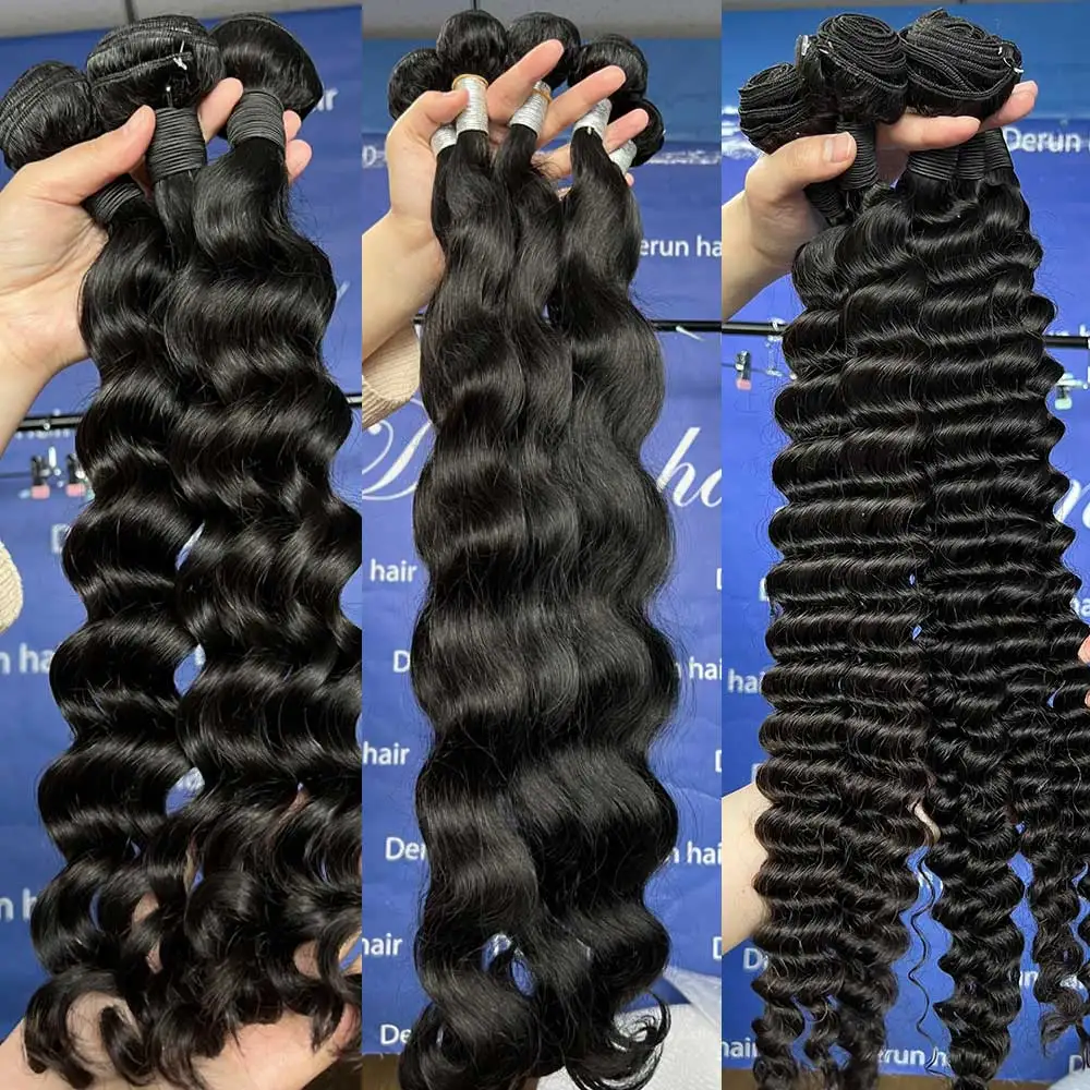 deep wave Thick End Brazilian Hair 100% Virgin Hair Vendor Bone Straight Cuticle Aligned Human Hair Bundles for black women