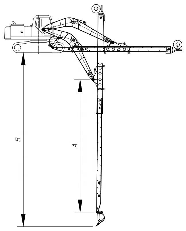 CE approved 12 14 16 meters excavator telescopic boom with standard bucket not include excavator