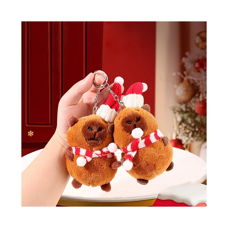 Cartoon Capybara Plush Keychain Stuffed Animal Capybara Plush Key Chain Toy Girls Bag Backpack Pendant Doll
