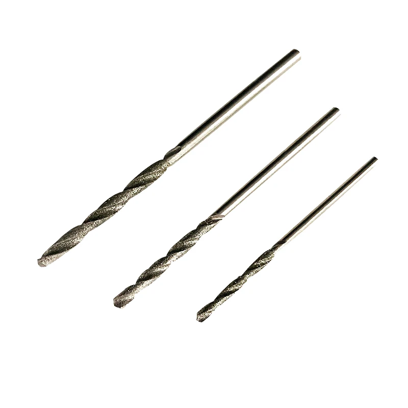 0.8-4mm Mini Diamond Coated Tipped Tip Twist Drill Bit For Jade Metal Agate Jade Gemstones Pearls