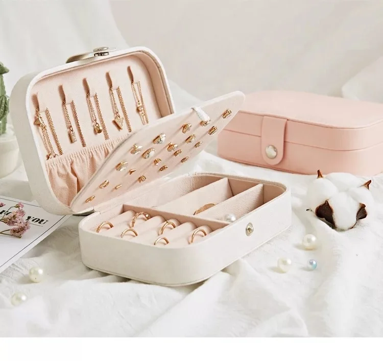 Custom Wholesale Earring Ring Luxury Display Necklace Jewelry Case Organizer Girls Travel PU
