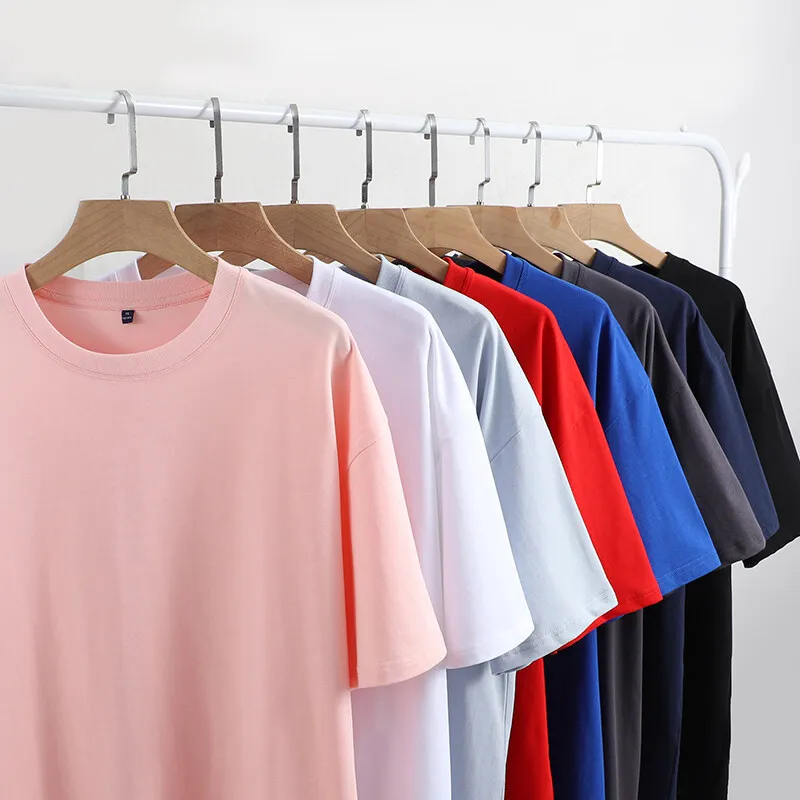 Wholesale 210g Blank T Shirt Custom 100% Cotton T-shirt Printing Logo For Mens Plain T Shirts Printed White Black T Shirt