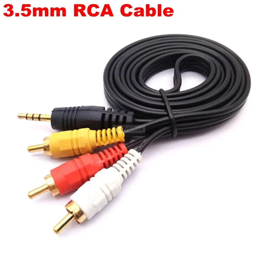 3 5 мм разъем на RCA Мужской Аудио Видео AV кабель AUX стерео шнур 3RCA стандартный конвертер провод для динамиков ТВ приставка CD DVD плеер 1 м