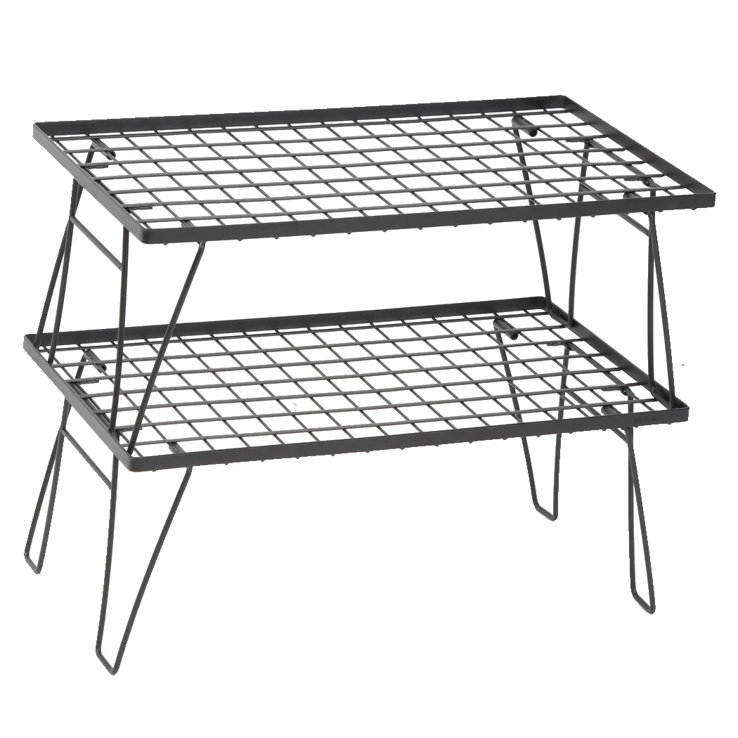 Outdoor furniture camping grid folding table portable barbecue table travel storage rack camping storage table