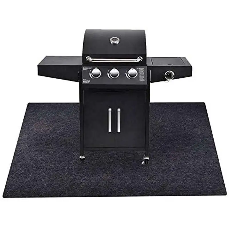 To Protect Deck And Patios Fireproof & Oil-Proof Silicone Coating Patio Mat with Aluminum Foil Insulation