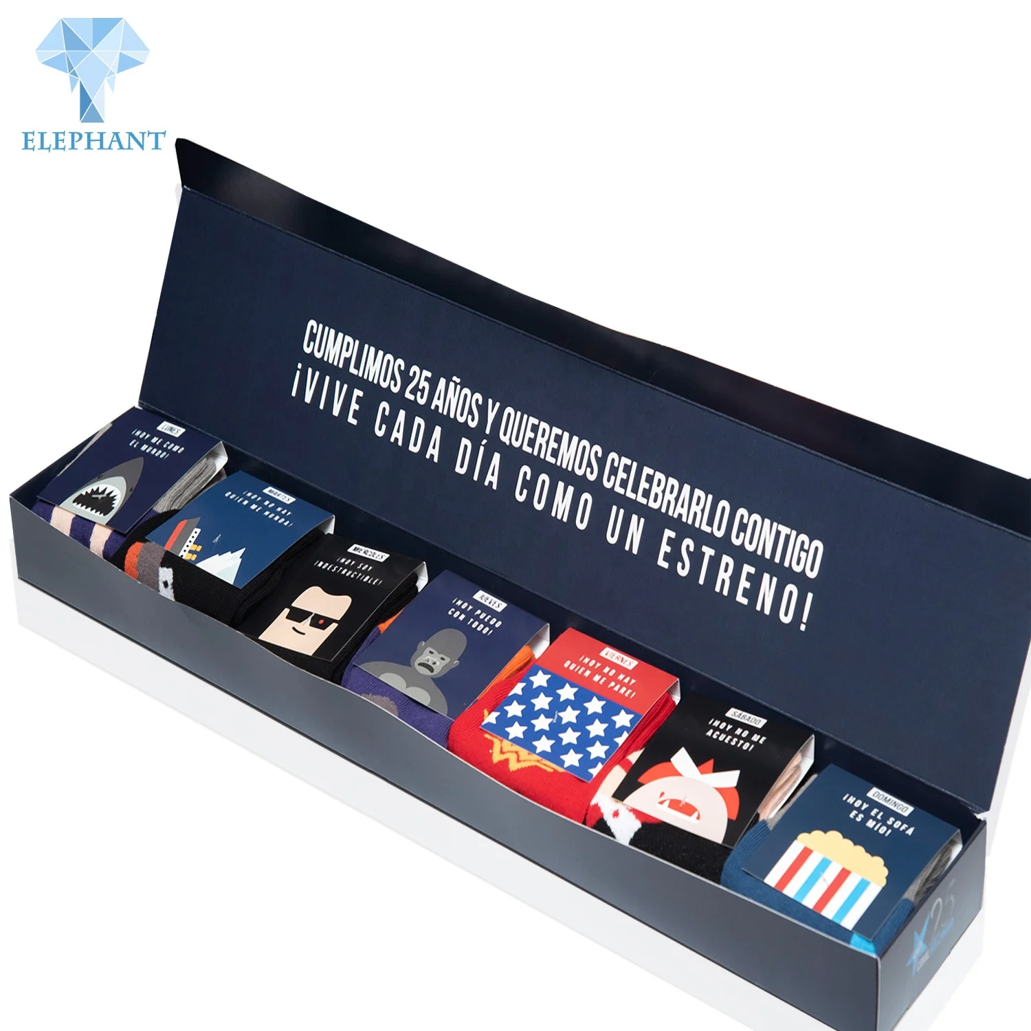 Packaging Gift Custom Christmas Mailer Corrugated Paper Rectangle Socks Box