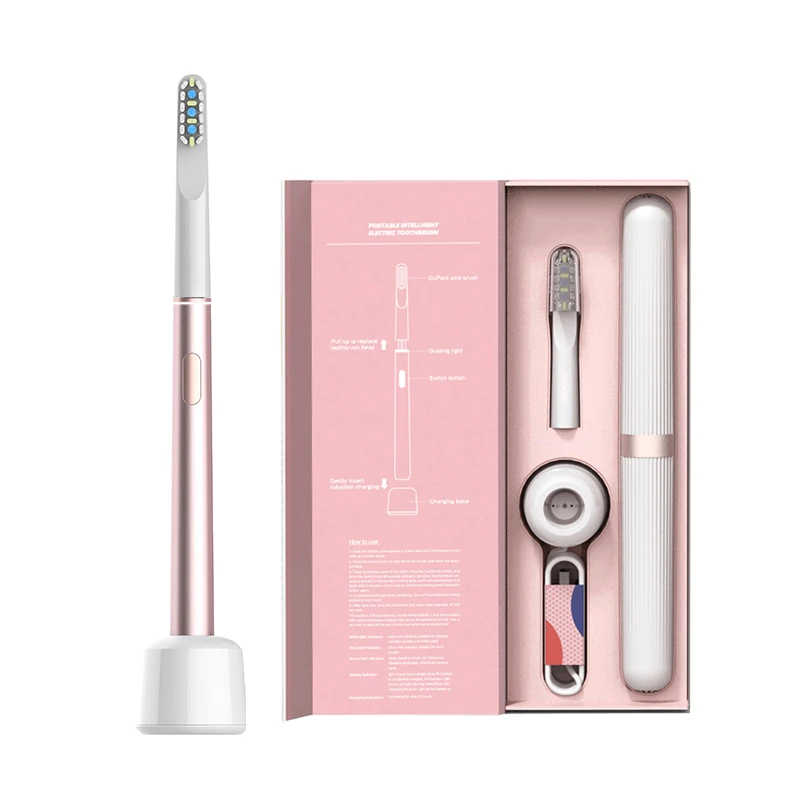 2024 Private Label Portable Oral Tooth Brush Smart Aluminum Alloy Slim Electric Toothbrush