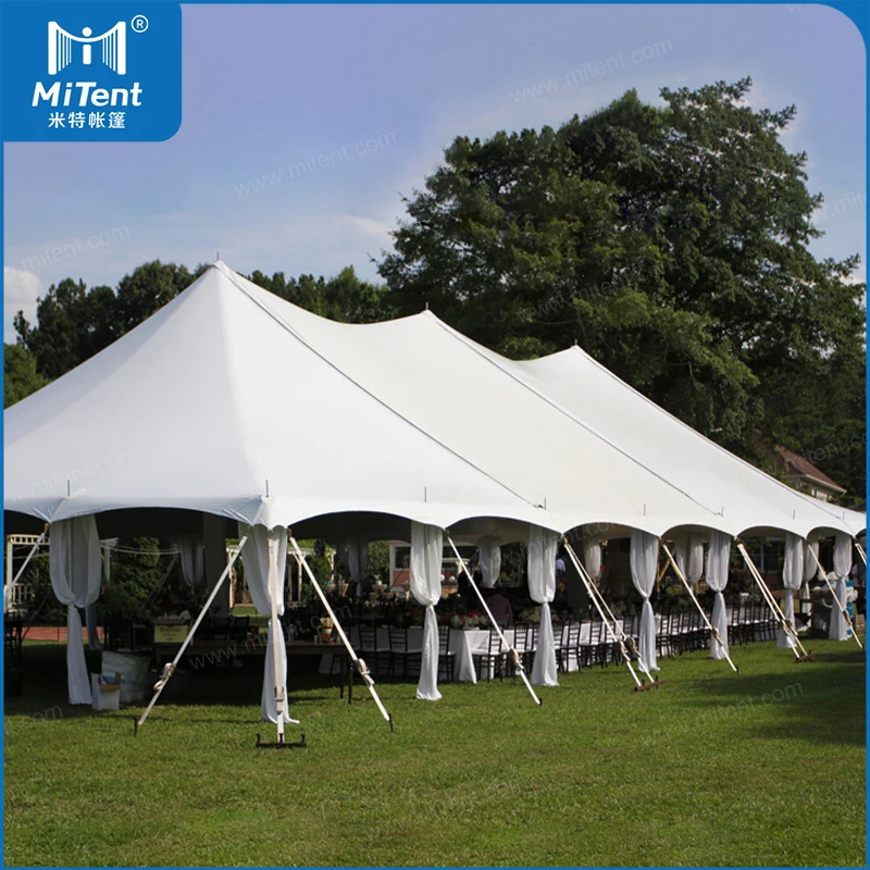 Luxury 80x80ft Canvas Wedding Pole Circus Tent for 250 Seaters with Decorated Ceiling Liners