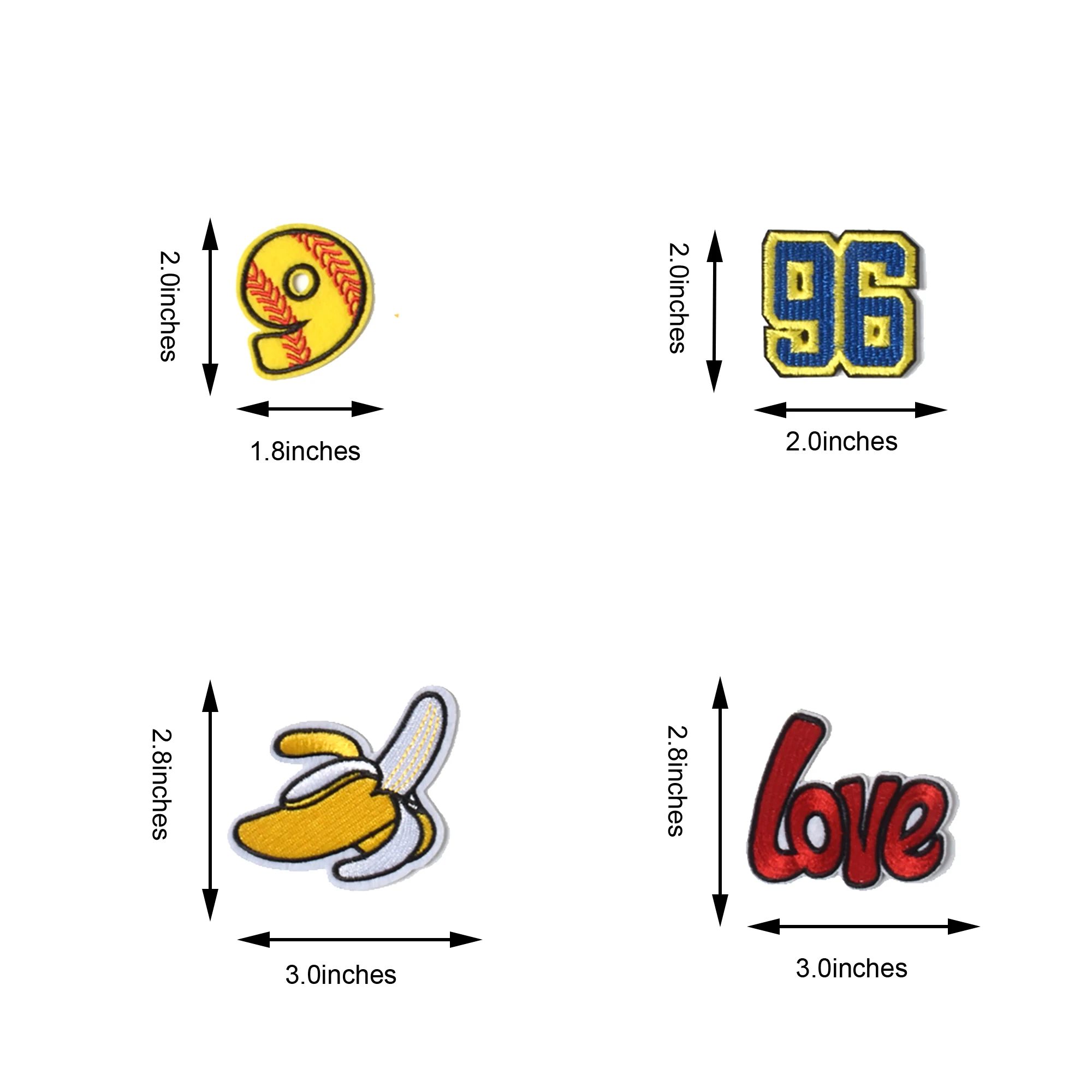 Set of 43 PCS large qty in stock Different Types Iron On Embroidered High Quality Embroidery Patches For Clothing