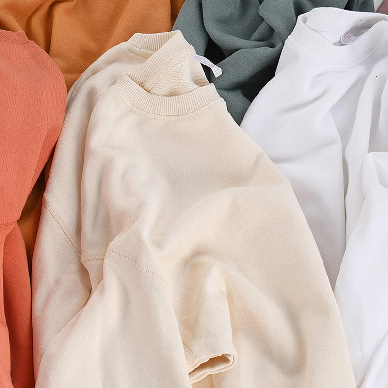 Custom Graphic Low MOQ 450gsm Cotton Fashion Off Shoulder Oversized Unisex Crewneck Pullover Sweatshirt