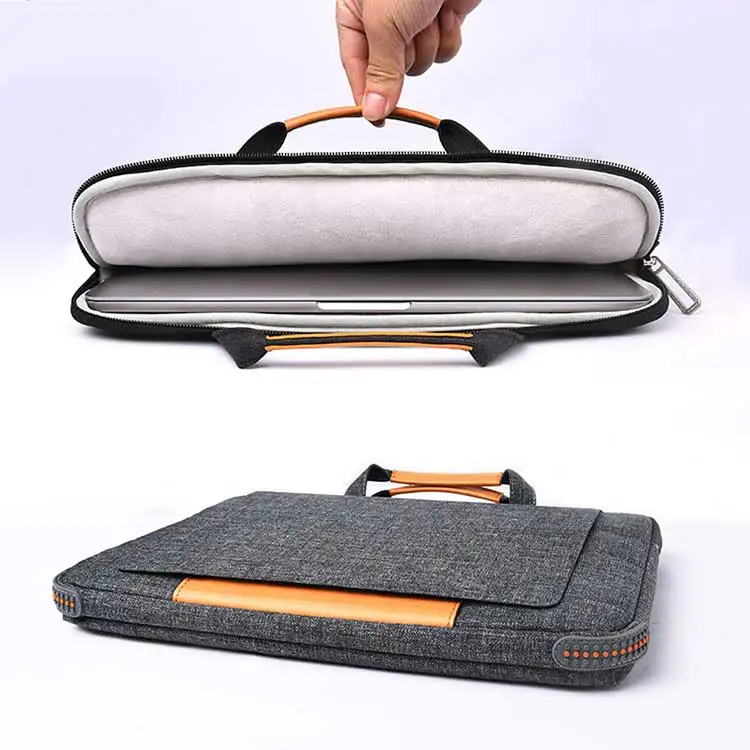 Nylon Briefcase Waterproof Tablet Handbag Laptop Sleeve Case for Macbook 13.3 15.4 inch with Stand