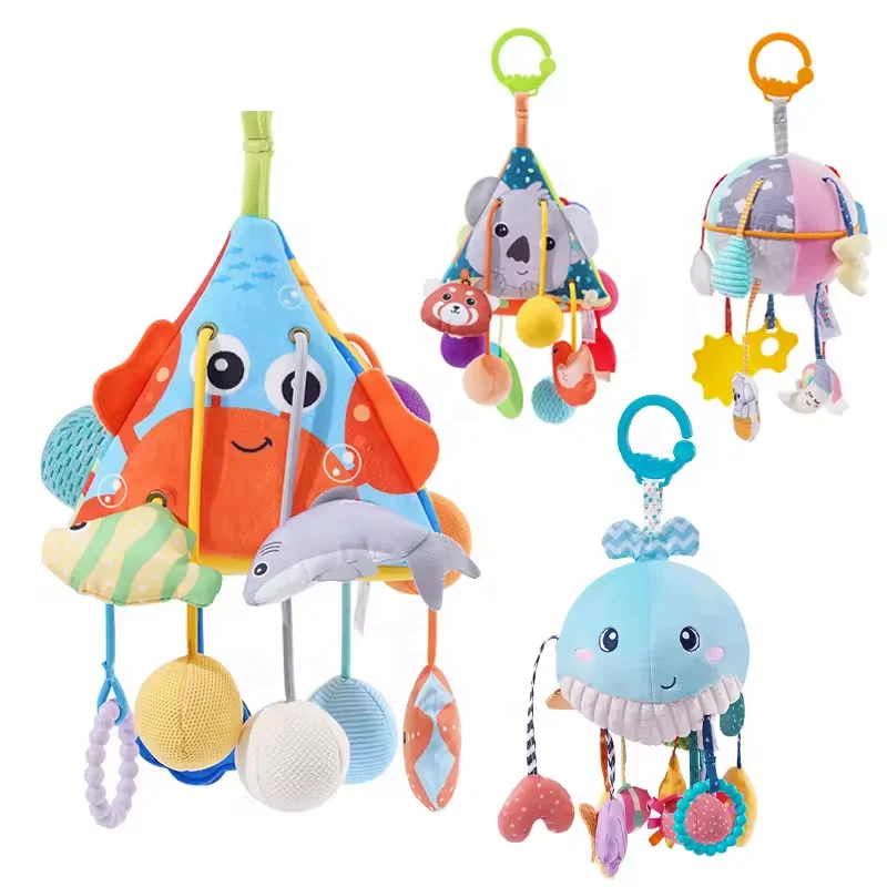 Jollybaby новые 2023 Монтессори Игрушки для раннего обучения милые животные плюшевые тянущие струны сенсорные игрушки