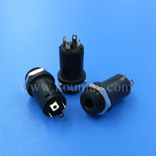 3.5mm 4pins headphone jack  with thread pj-364 DIP socket