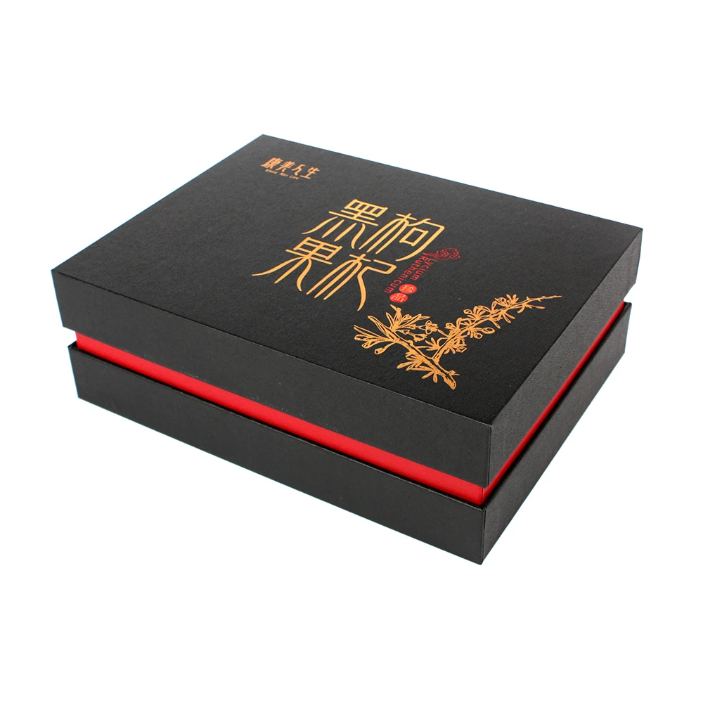 Black Color Rigid Hard Paper Gift Box Luxury Printing Raphe Box