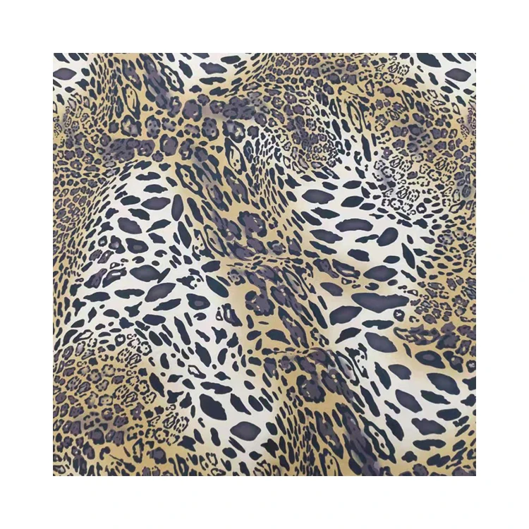 Hot New Products Foil Print Stamping Fabric Spandex Leopard Scuba Suede 10% Spandex 90% Polyester For Women Skirt Clothing