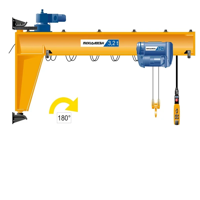 180 Degree Electric Rotation Wall Mounted Type Jib Crane Electrical  l-Beam cranes For Construction works