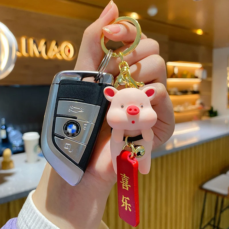 BaiMao wholesale lovely panda rabbit animal shaped  bag pendant decor chain door key ring hello kitty key chain