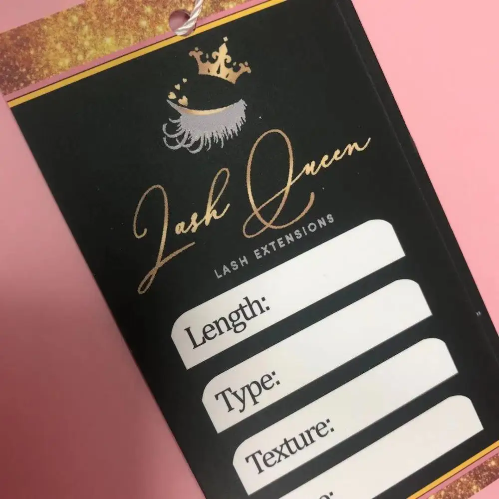 hair tag logo swing tag/label luxury foil tags maker for human hair