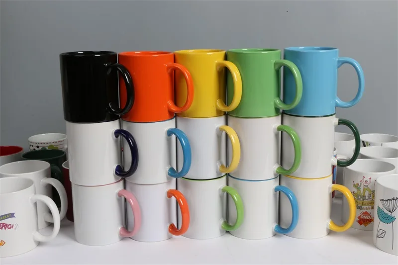 Al Maaly kinds of oz White Printing Custom blank Sublimation Mug Color glaze cup Ceramic Mug