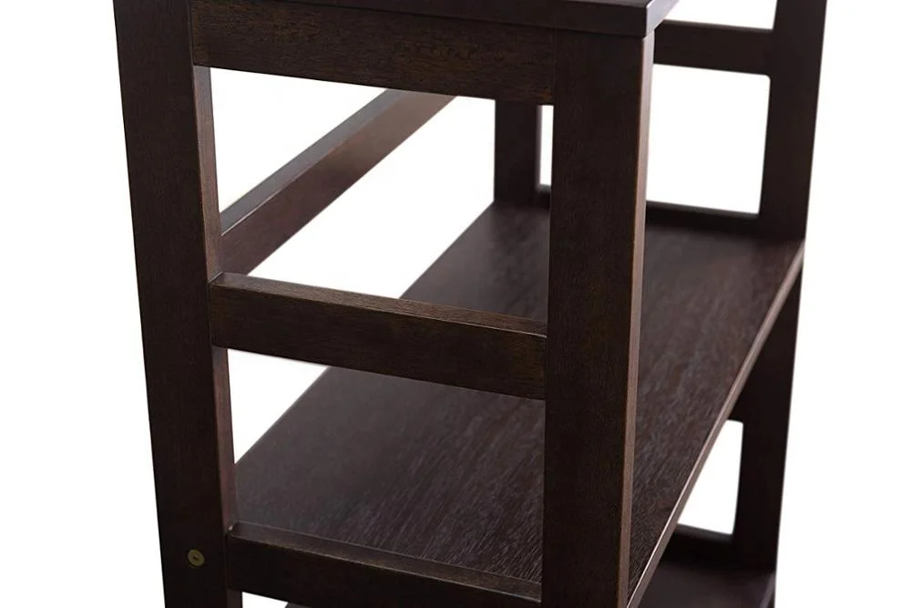 Bamboo 2 Layer Bookshelf Storage Rack Display Stand Brown