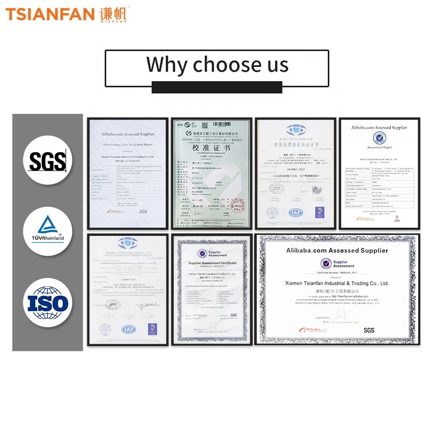 Tsianfan New Design Custom Slider Wooden Cabinet Door Sample Display Rack With Door Frame Sliding Doors Display Stand Exhibition