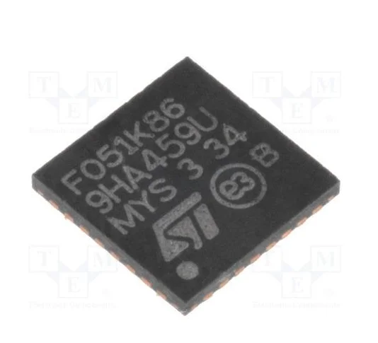 Microcontroller, 32-bit, Line Access, ARM Corticoid-M0, 48MHz, 64KB, 8KB, 32 pin, QFN  Micro controller  STM32F051K8U6