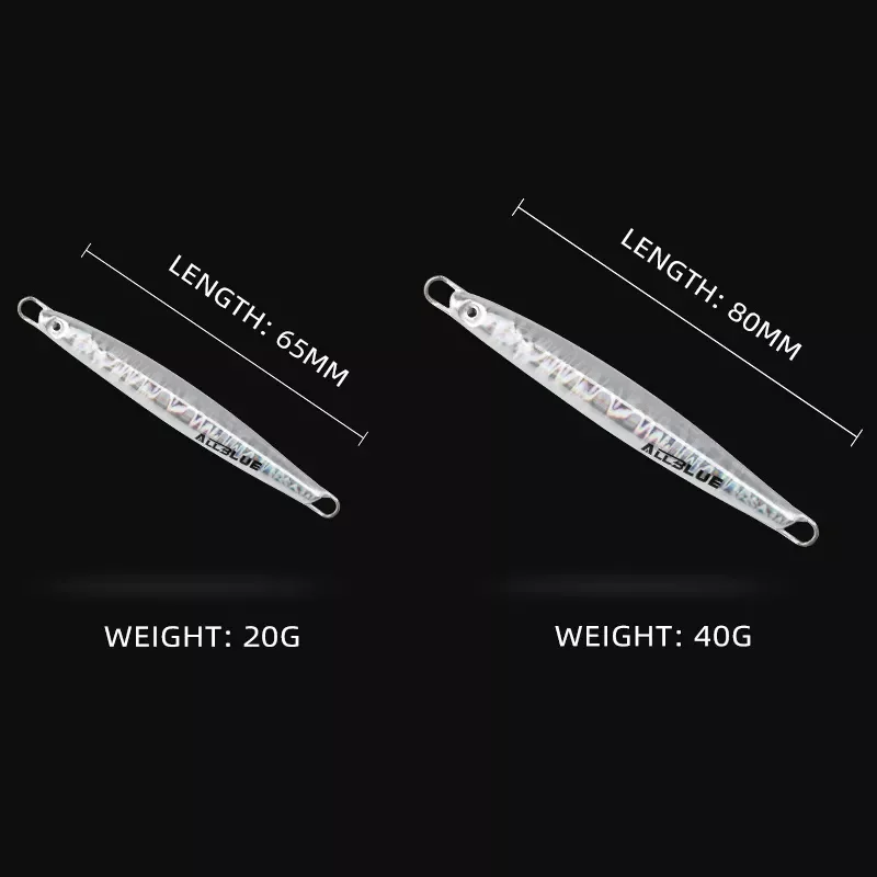 Casting Metal Jig 20G 30G 40G Shore Cast Jigging Spoon Sea Bass Fishing Lure Smelt Artificial Bait Spinning Tackle