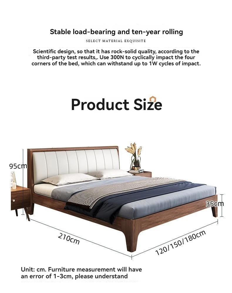 2024 YOUTAI Modern Solid Wood Frame Bed Wooden king Queen Size Customized Beds with Bedside Table Bedroom Home Furniture Set