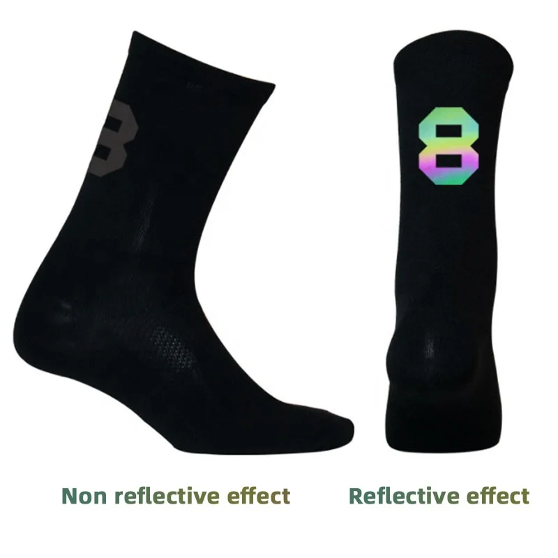 2022 New Reflective Cycling Socks Cycling sports breathable quick-drying knitted mid-tube four-season general-purpose socks
