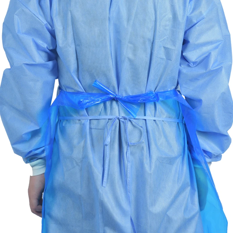Xiantao factory cheap sale high quality disposable hospital medical plastic apron for surgical