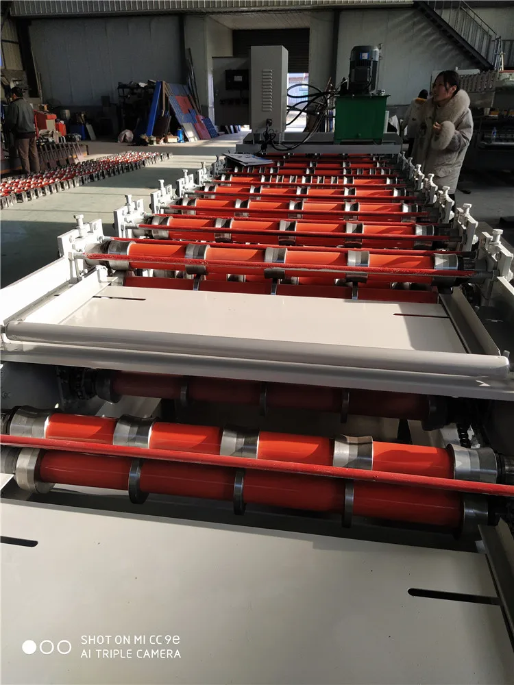 Double deck galvanized roof tile panel roll forming machine color sheet production line