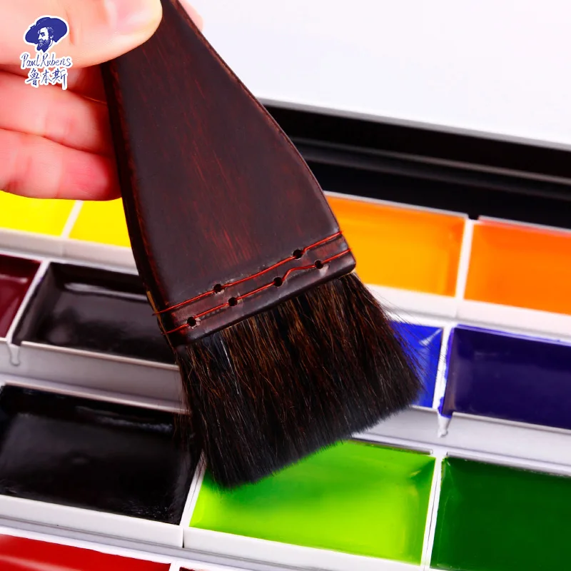 Paul Rubens Watercolor Solid Artist Grade Hardcover Wooden Box Gift Set Professional Art Paint Supplies for Painting Master