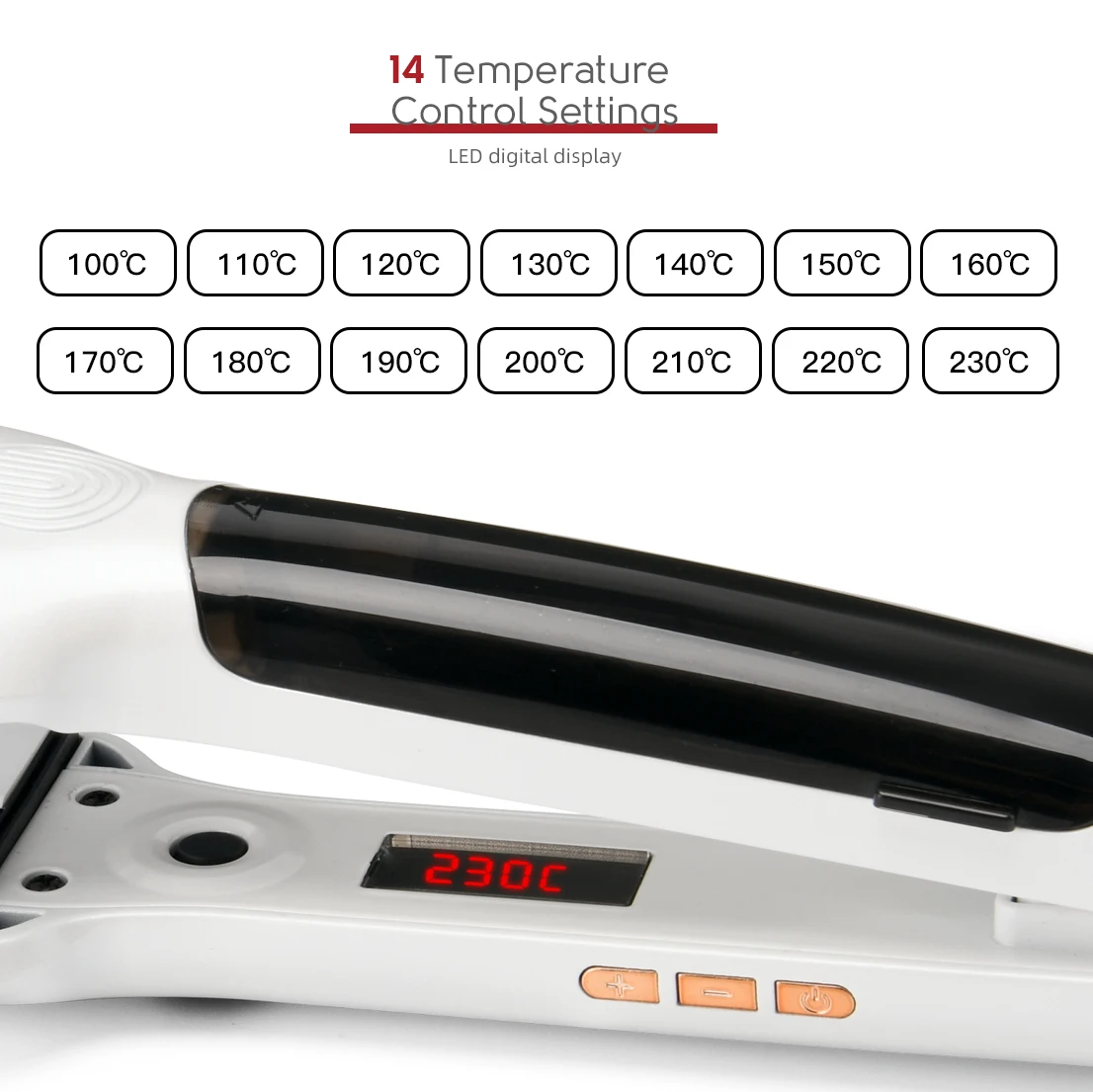 PRITECH Professional 14 Temperature Control Titanium Hair Salon Steam Styler Hair Straightener