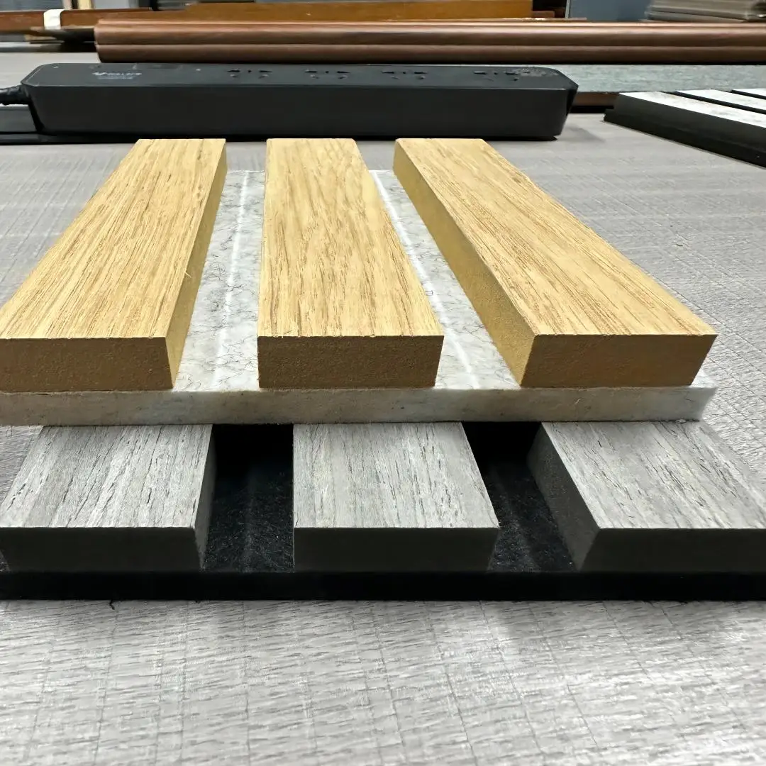 KASARO New luxury mdf ceiling slat sound absorption wood wall acoustic panels for living room