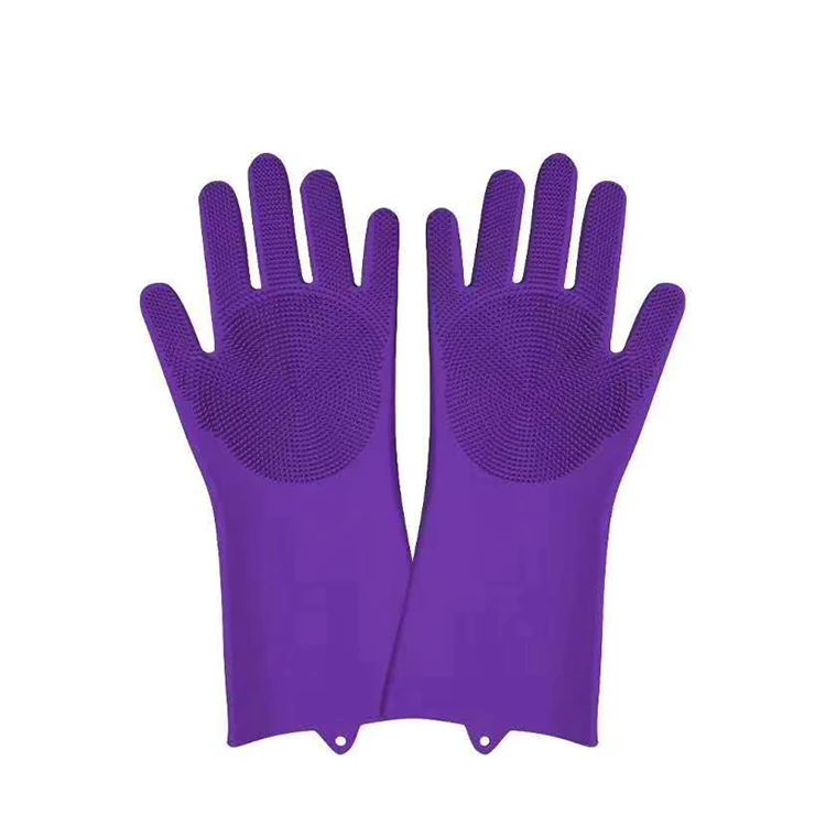 Long Silicone Glove Brush Washing Hands Heat Resistant Dishwashing Scrubber Spone Silicone Glove
