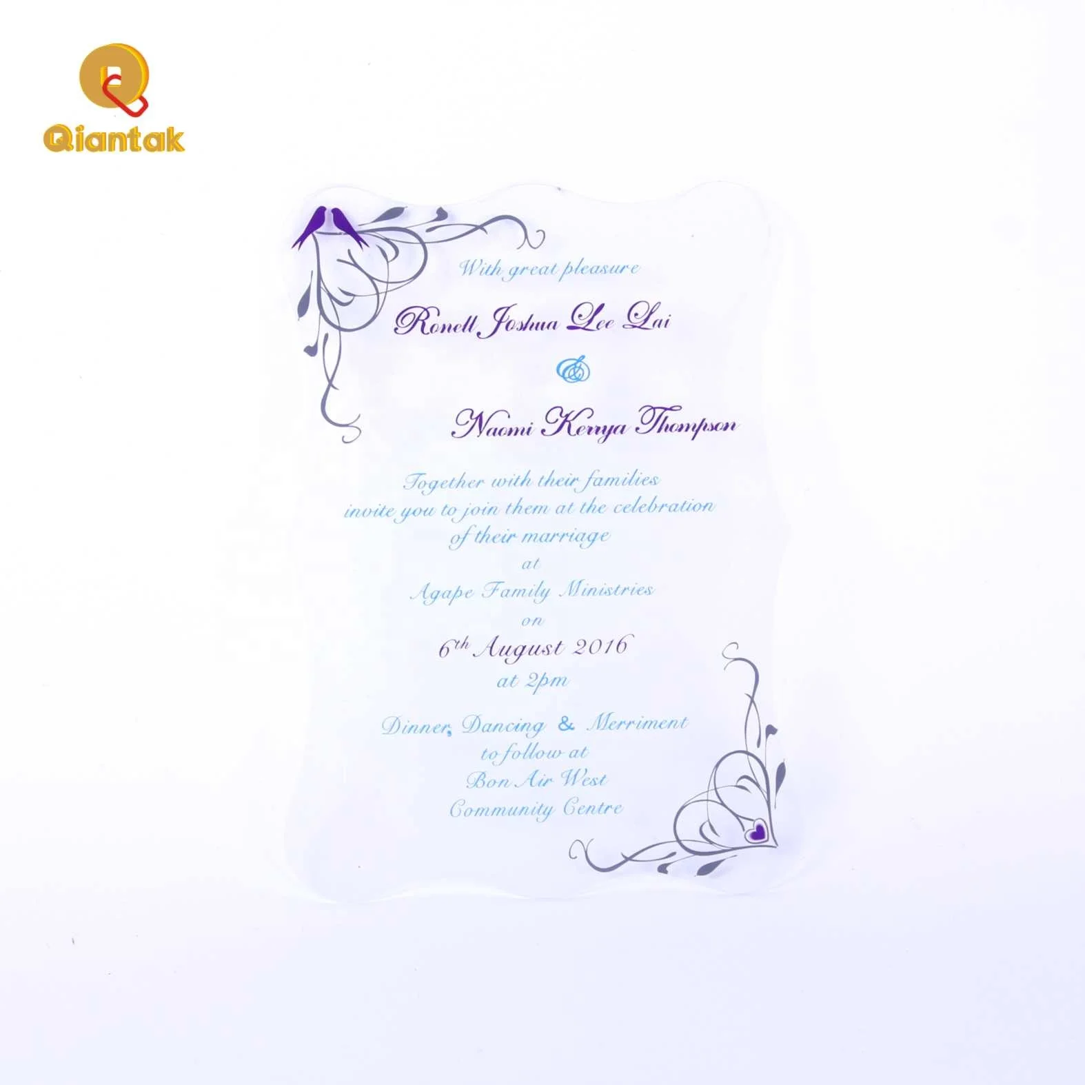 Customized Christmas Luxurious Invitation Wedding Invitation Card Transparent Acrylic Wedding Card Invitation