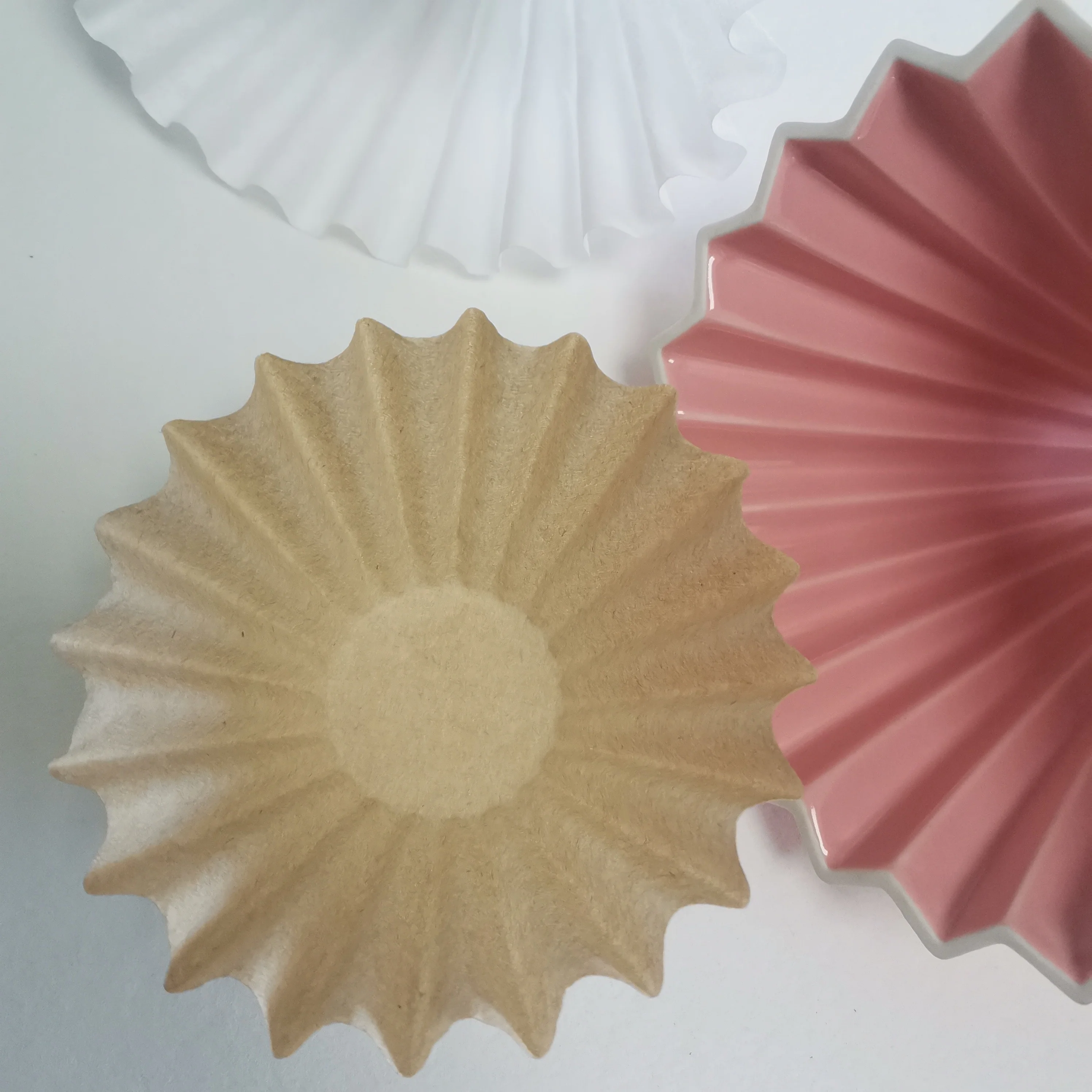 brown bowl coffee filter paper basket coffee filter