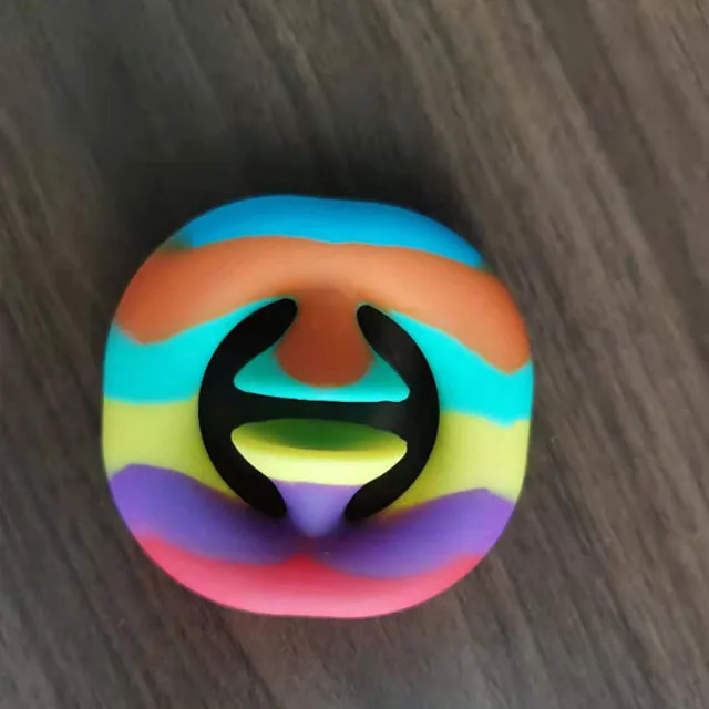
New Grip Ring Exercise Stress Relief Finger Training Sensory Rainbow Silicone Grab Pop Its Toy Pop Grip Snapper Fidget Toy 