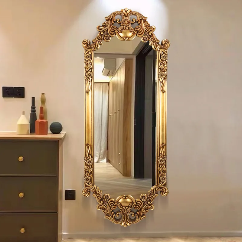 French Hollowed-out  Full-length Mirror Living Room High-end Decoration Large Clothing Store Dressing Mirror