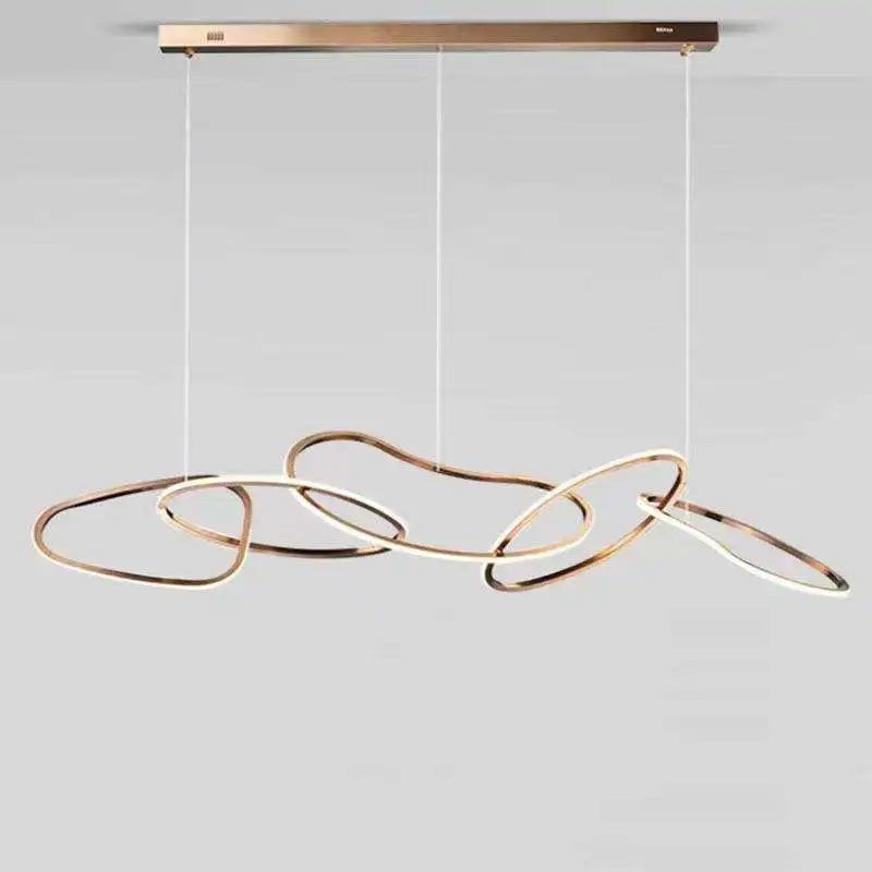 Circular Chandelier 5 Rings Led Pendant Light with Pea shape for restaurant dinning room