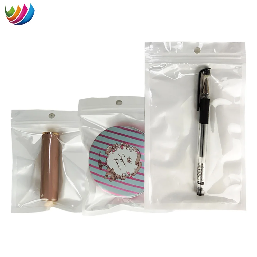 OEM Packing Zipper Zip Lock Mini Cosmetic Laser Bag Packaging Holographic Clear Small Printed Reusable Custom Plastic Ziplock