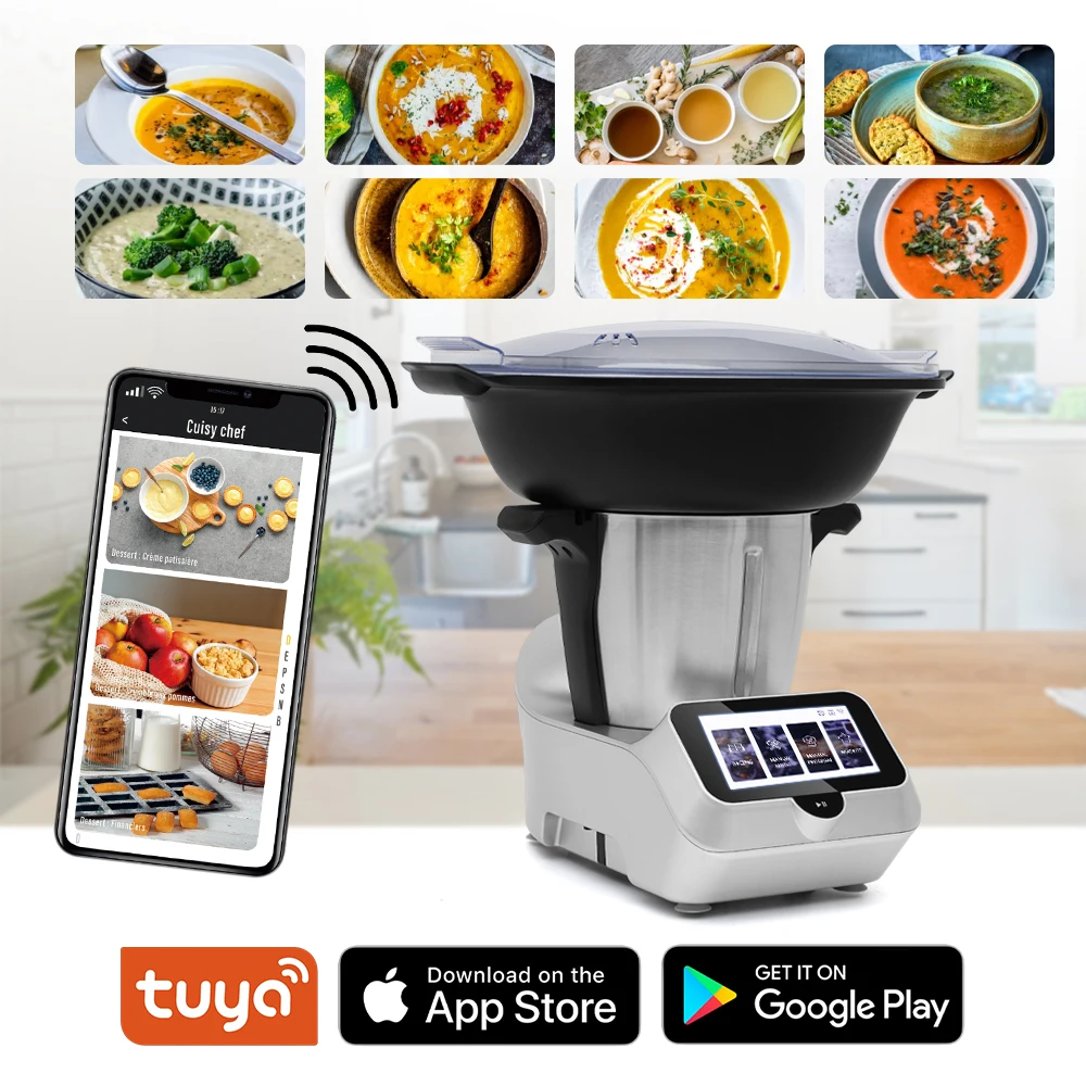 CHEFTRONIC Robot Kitchen Cooking Food Processor, WiFi Built-In, Kneading, Blending, Mixing, Steaming, Boiling, Stir-Frying