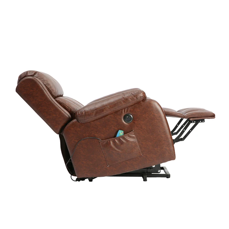 Brown Pu Leather Personalized Power Lift Leather Recliners For Elderly And Disabled