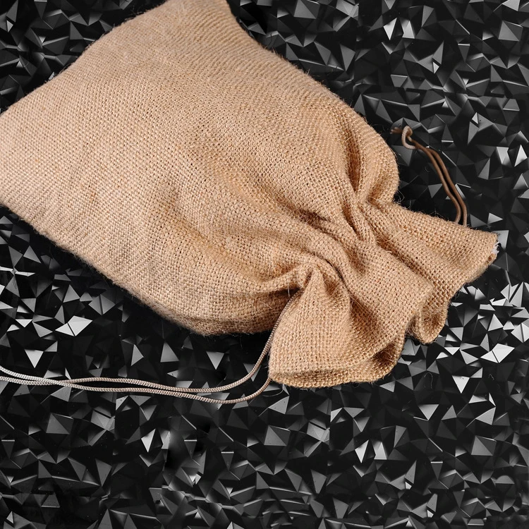wholesale cheap jute bag cocoa beans linen gift packaging drawstring bag