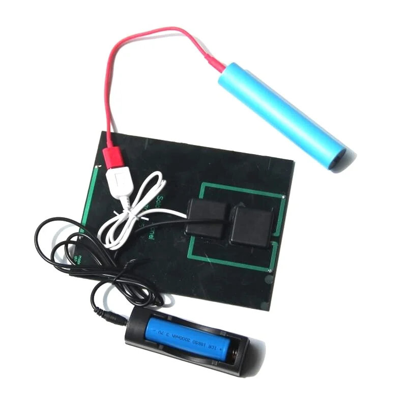 BUHESHUI Mini Multi-purpose 3.5W Solar Cell With DC35MM Base For 18650 Rechargeable Battery+USB Output For Mobile Power Banks