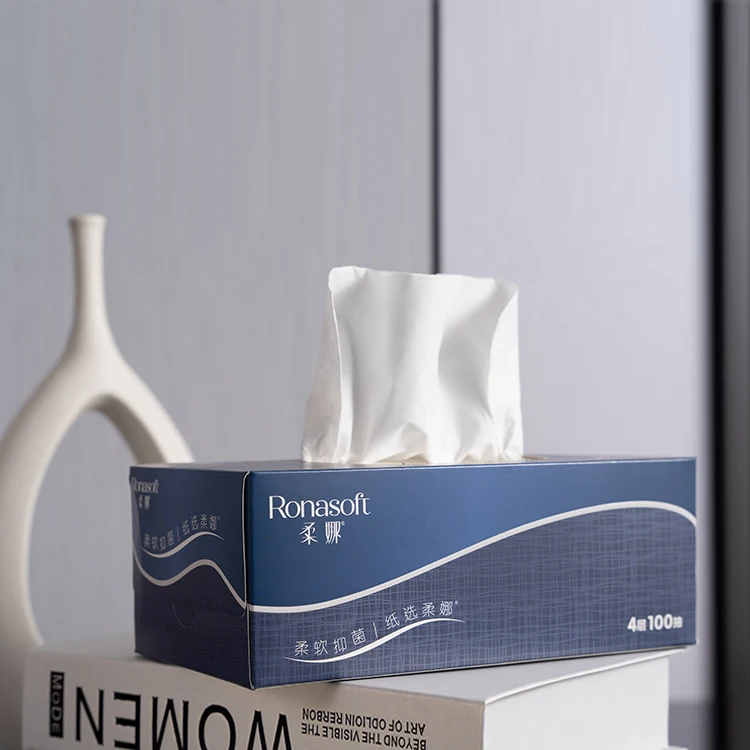 Hot Selling Good Character Biodegradable Daily Use Bacteriostatic  Box Facial Tissue Paper