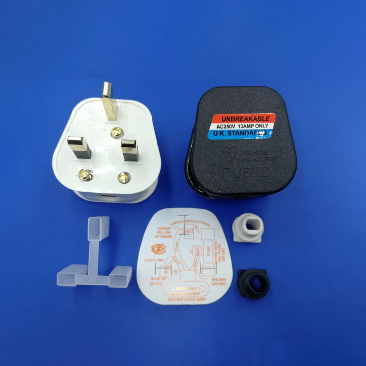 British Standard Power Supply Wiring Plug 13A Ampere BS With Fuse Plug Household Wire Assembly Plug