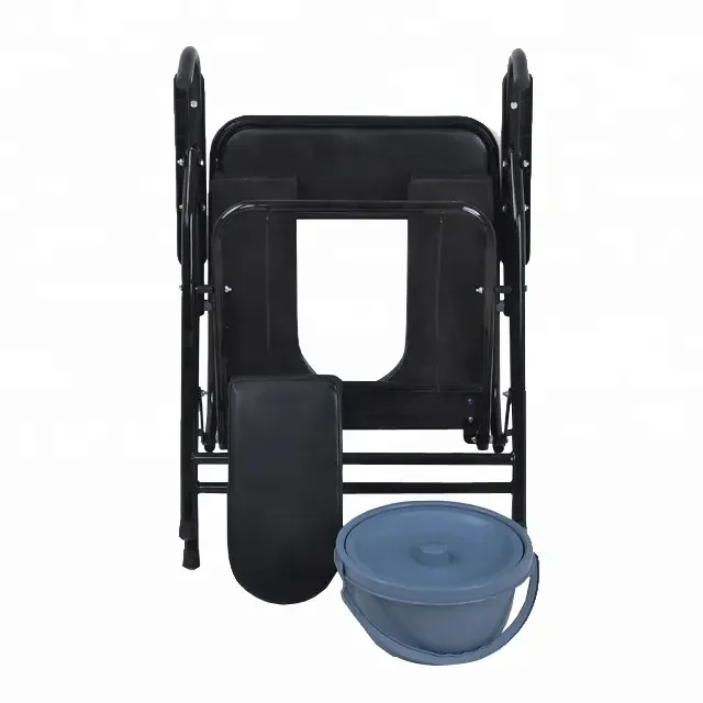 Wheel Chair With Commode Medical Equipment Foldable Bedside Commode Chair With Wheels Toilet